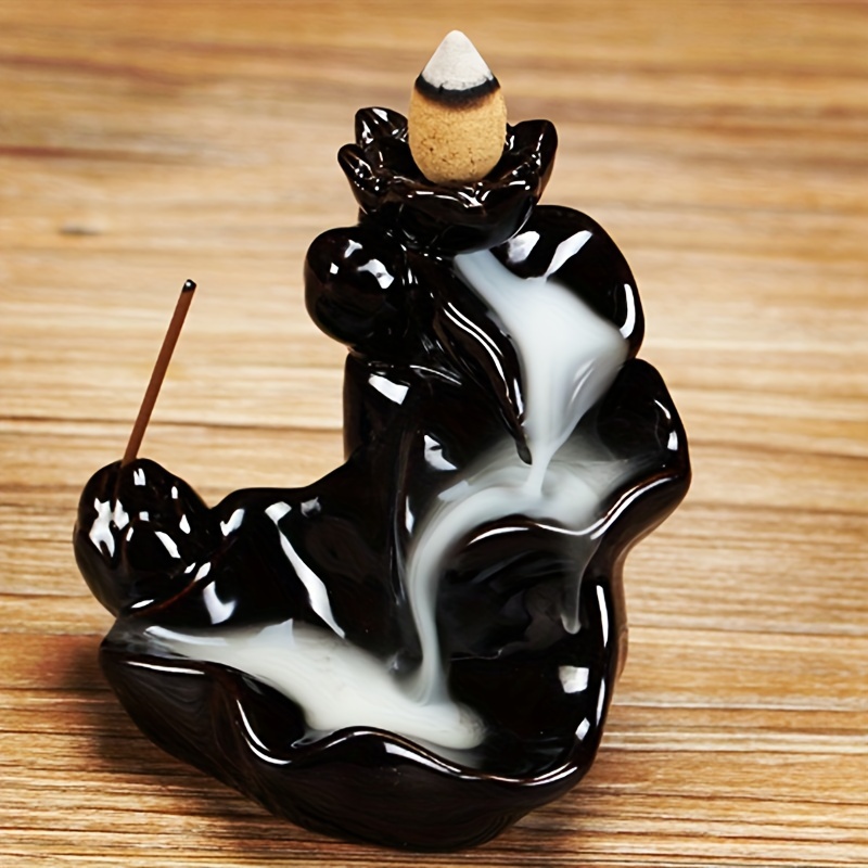 

Ceramic Waterfall Incense Holder, Home And Office Aromatherapy Burner, Decorative