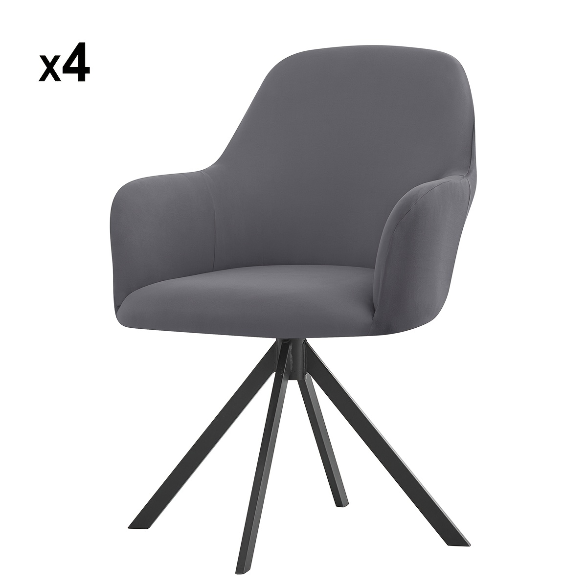 4/6pcs Stretchy Y Fiber Fabric High-back Chair Covers Set For Home And Hotel Use