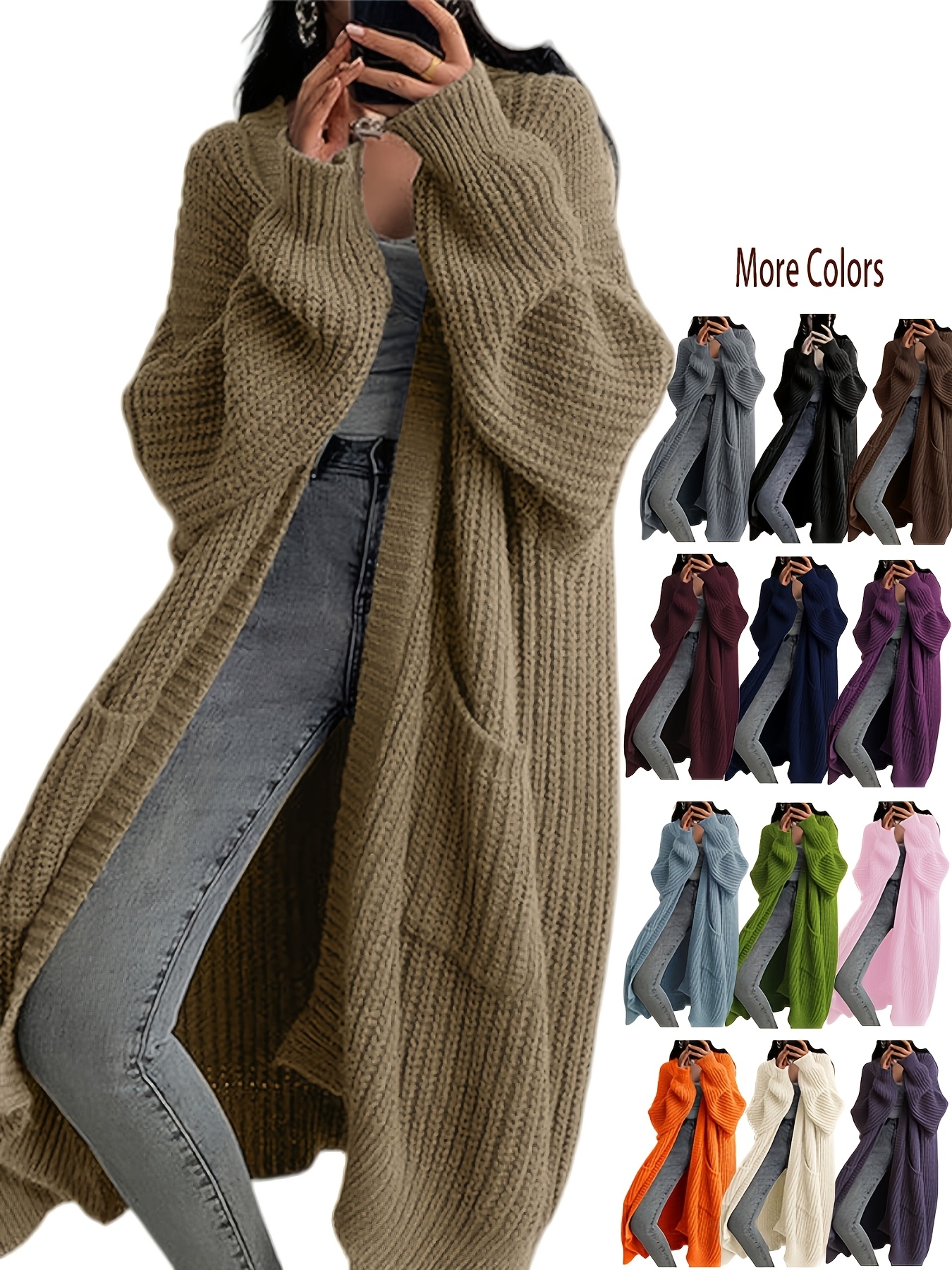 Y2K Long Cardigan Sweater with Long Sleeves