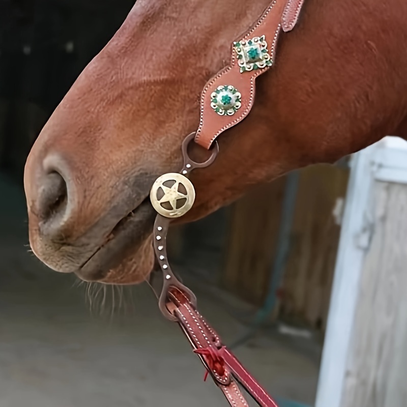 

1pc Horse Snaffle Bit, Hand Carved Stainless Steel Horse Mouth Bit Rustproof For Horse Racing