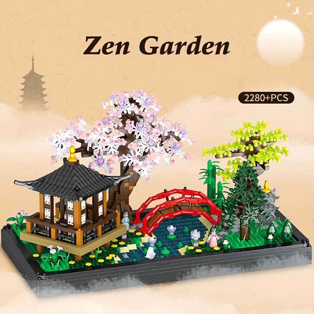 

2280pcs Zen , Flowers, Trees, Classic Architectural Puzzle Toys, Miniature Block Sets, Models, Girls, Boys, Adults