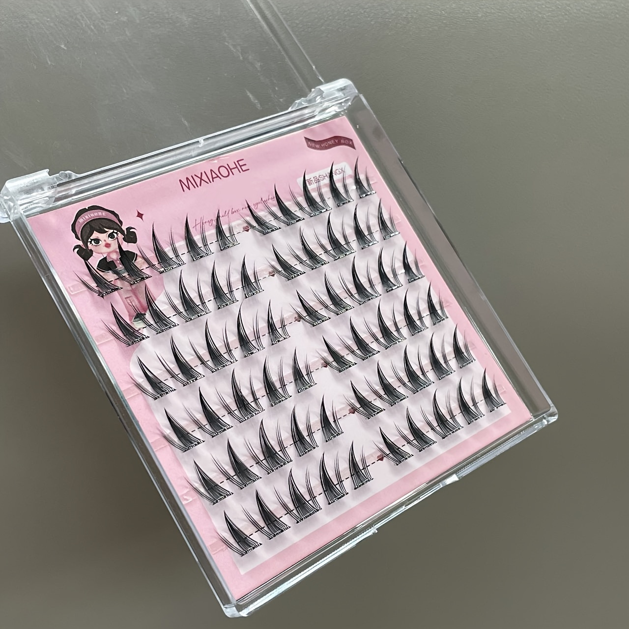 Mixiaohe Sunflower-inspired Self-adhesive False Eyelashes 60 Clusters Diy Extension Bundle, Natural & Anime Fluffy Cross Style, C/d , Reusable Beginner Friendly Lashes 10-15mm Length