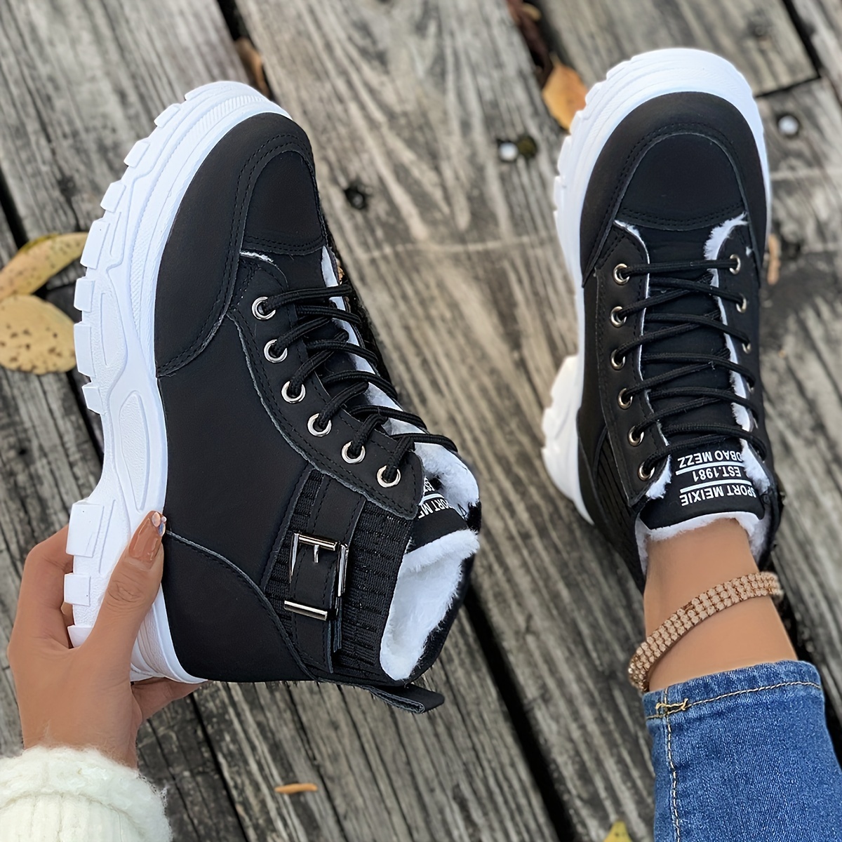 womens winter velvet warm snow boots thick soled non slip wear resistant high   shoes 3