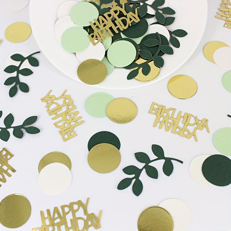 

100pcs Green & Golden '' Confetti - Table Scatter, Party Decorations & Celebrations