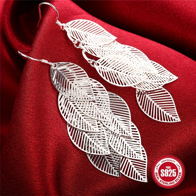 

1 Pair Of S925 Sterling Silvery Bohemian Style Fashionable Pendant Earrings - Hypoallergenic - - Suitable For Women' , Gift