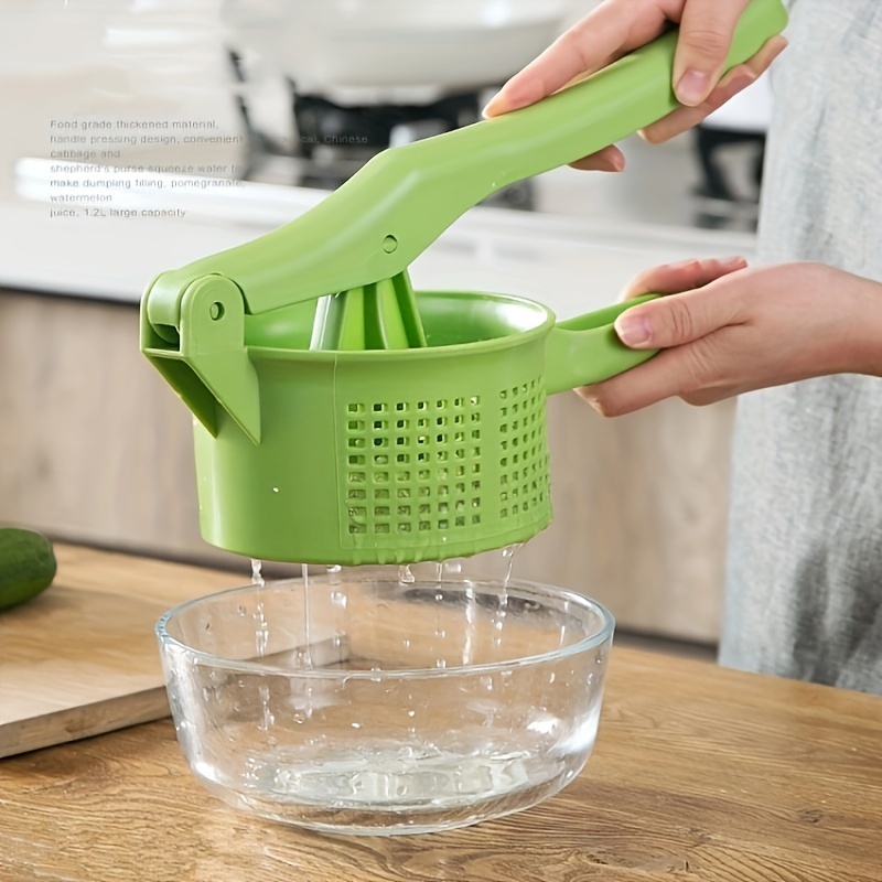 

Manual Vegetable Dehydrator, Plastic Handheld Water Drainer For Kitchen, Squeeze Salad Spinner, Food Strainer With No Electricity Needed