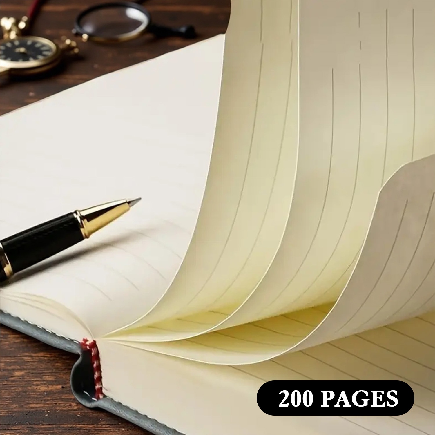 1set High End Custom A5 Notebook Set PU Vintage Cover With Engraved Pen Back To School School Gift Halloween Thanksgiving Christmas Best Gift