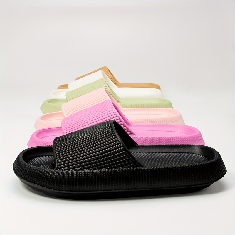 

Women's Soft Solid Color Sports Slippers, Comfortable Open Toe Outdoor Slippers