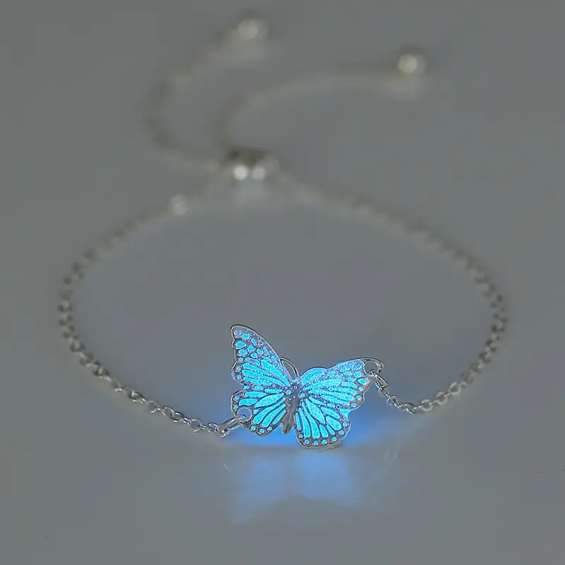 1pc glow in the dark adjustable bracelet for women cute elegant resin silvery plated jewelry daily wear parties and holidays ideal mothers day valentines day gift jewelry Product details 0