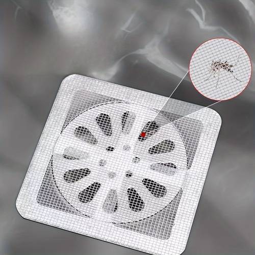 10-Pack Disposable Self-Adhesive Drain Covers - Anti-Clog, Insect & Hair Proof for Bathroom and Kitchen Sinks