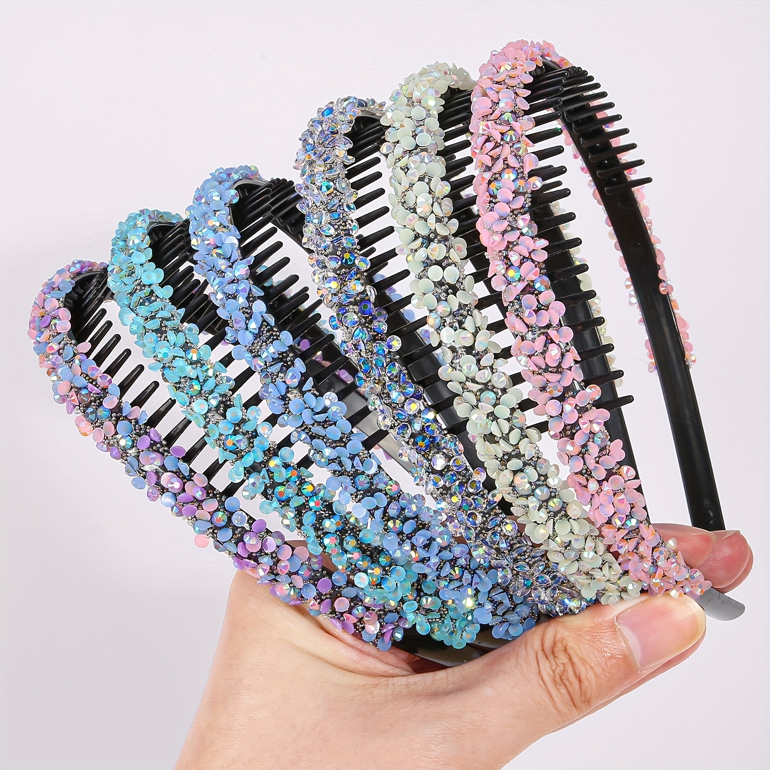 6pcs Of Simulated Diamond Toothed Hair Hoops, Elegant And Temperament Hairbands For Ladies, Exquisite And Beautiful, Suitable For Parties, Daily Commuting, Perfect And Versatile Hair Additions