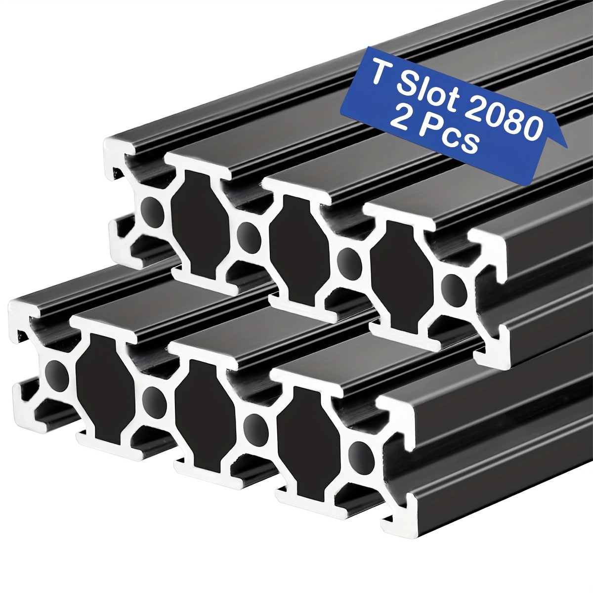 2 Pieces 2020 3030 4040 2040 T-Slot Aluminum Extrusion 300-1000mm Anodized CNC Rail