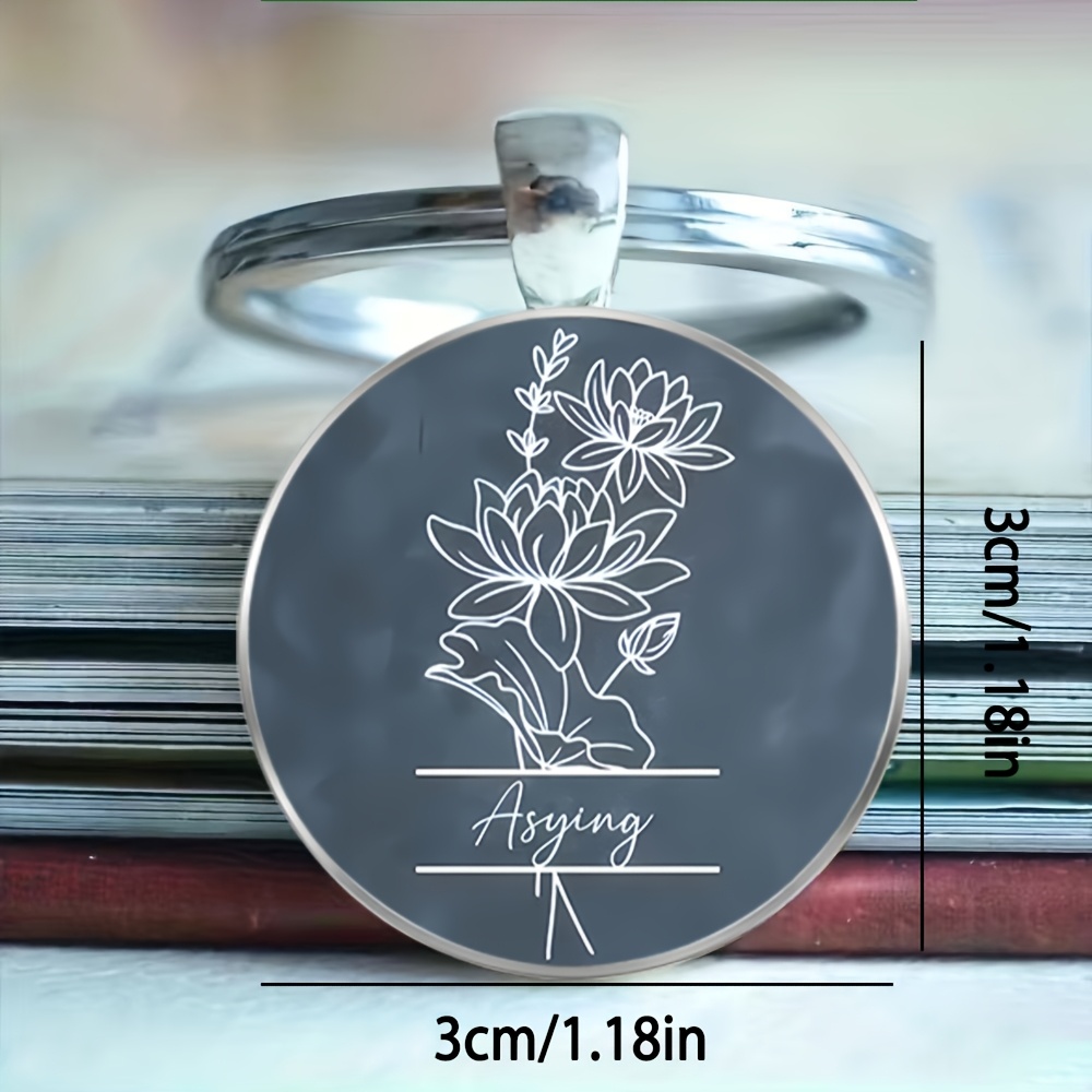 3pcs Women's Key Ring with Exquisite Lotus Flower Design
