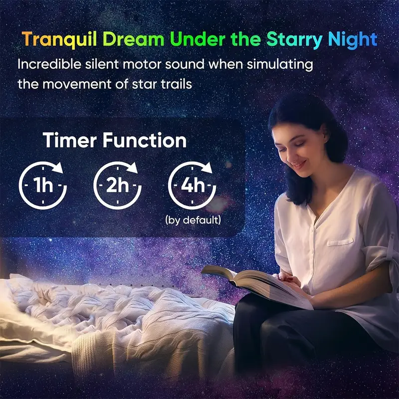 starry projector led light show with filmstrip film 360 rotation 3 button control usb powered home party use for bedroom game room ceiling decor details 4
