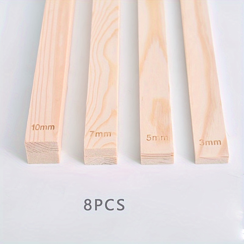 8pcs Wooden Slab Roller Rail Set, - Light Beige Cork Material, Clay Roller Guide For Ceramic And Polymer Making, 3mm/5mm/7mm/10mm Wood Panels, Basic Pottery Tools For And