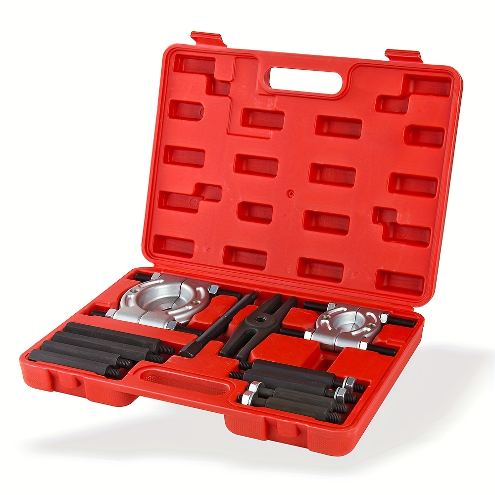 Set Of 12 Disassembly Tools, 12pcs Bearing Separator Kit, Automotive Bearing Puller Tool Set, Car Repair Tools, Red Color, Without Battery
