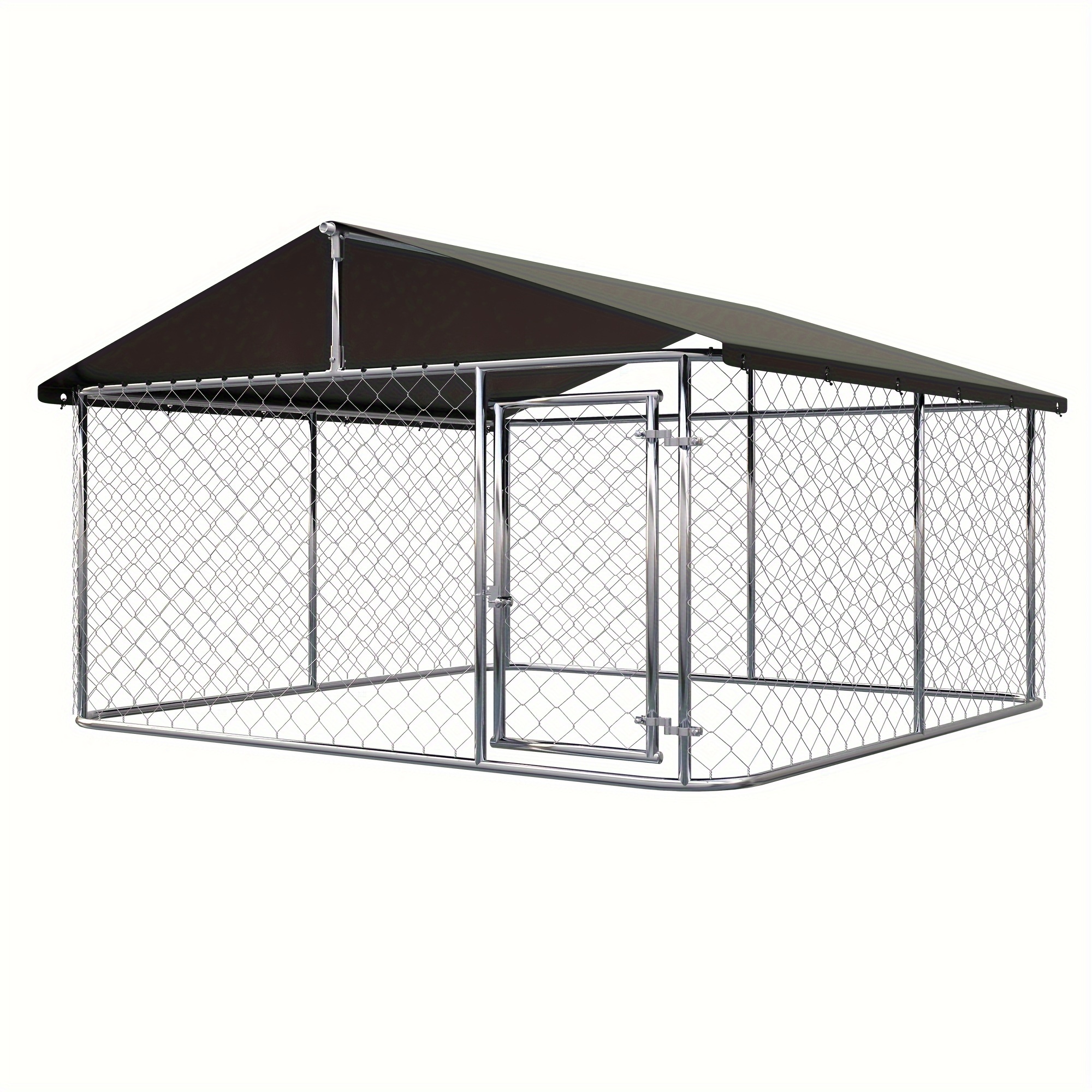 TEMU Outdoor Dog Enclosure Heavy Duty Dog Kennel House Mesh Dog Big Cage Pet Kennel Steel Fence With
