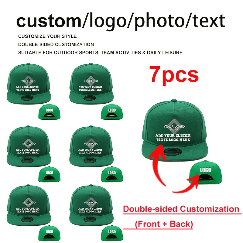 7pcs LEADAYS Logo Baseball Caps with Personalised Text/Logo