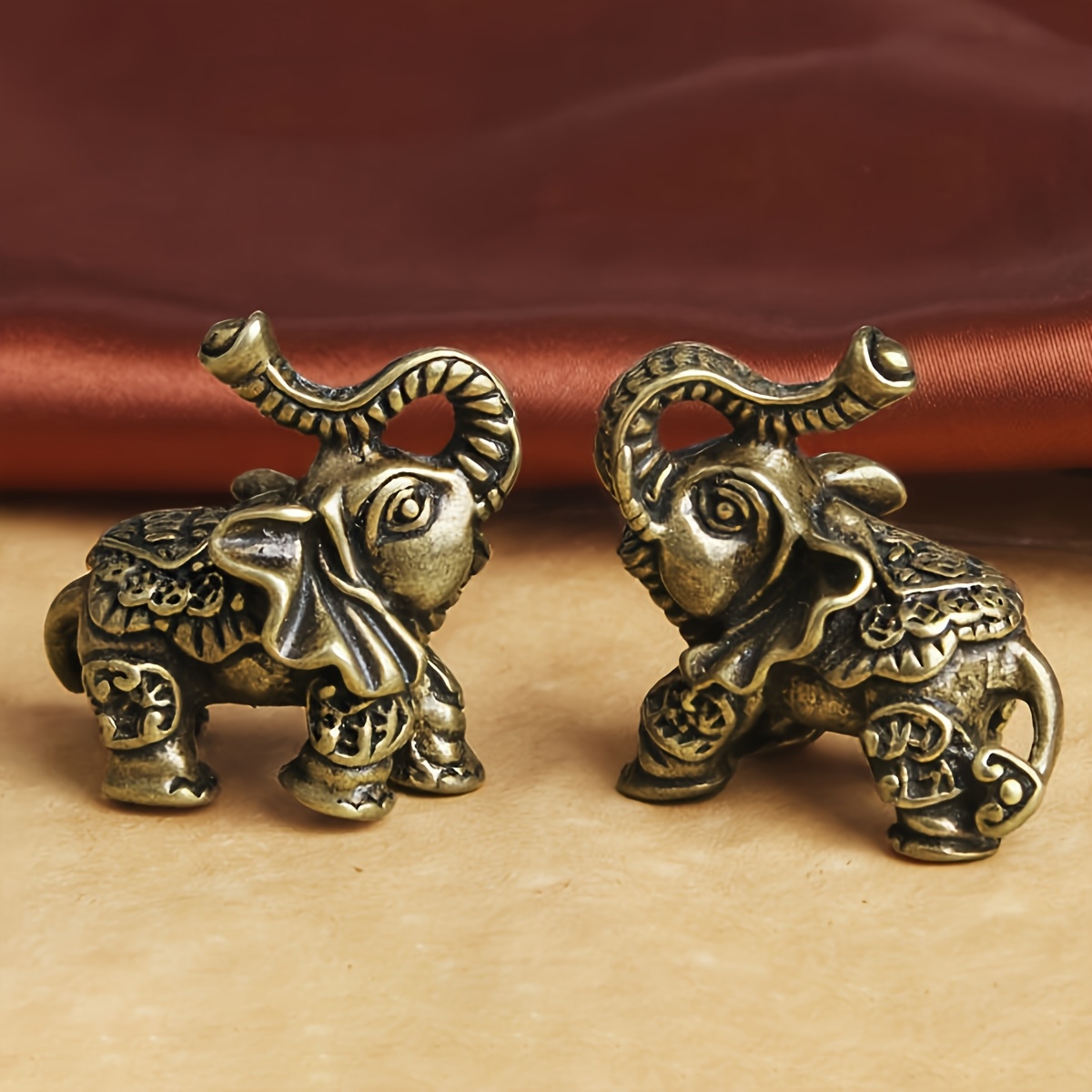 Image of 1pc/2pcs/3pcs/4pcs Pure Brass Vintage-finished Desktop Ornaments Home Decorations Literary Play Tea Pet Old Bronze