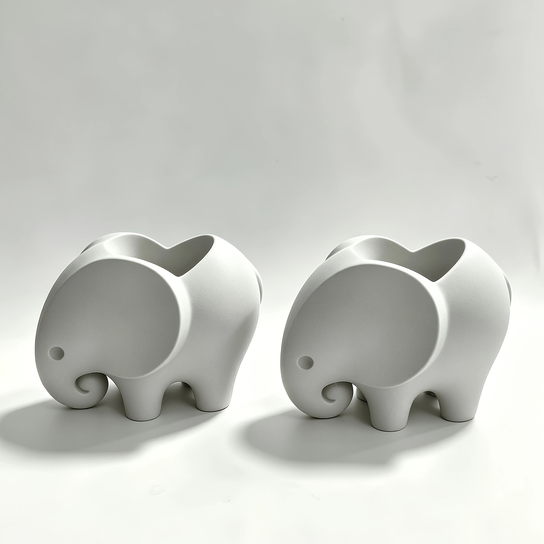 TEMU 2 pezzi Mini Vaso per Piante Grasse Elefante con Foro di Drenaggio Incorporato - Vaso per Piccolo Cactus Stampato in 3D, per Scrivanie, Mensole,