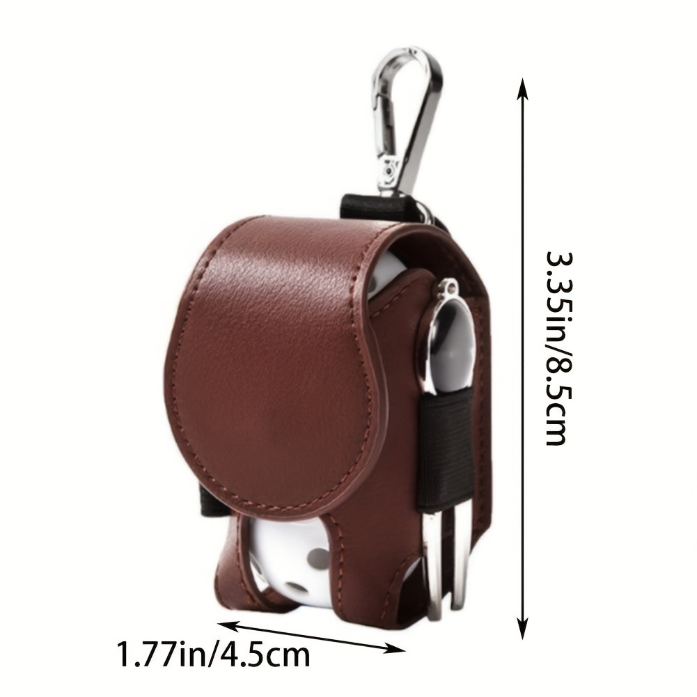 pu leather golf ball bag golf waist bag multifunctional golf accessories bag details 1