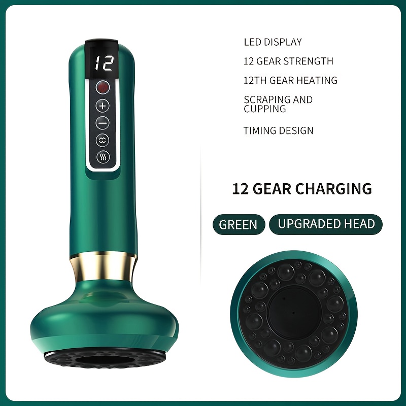 USB Rechargeable Electric Gua Sha Cupping Device, Multi-Level Adjustable with Heated Base, Home Massage for Back,  , Legs, Full Body Cupping Massage, Ideal Father S Day Gift,  