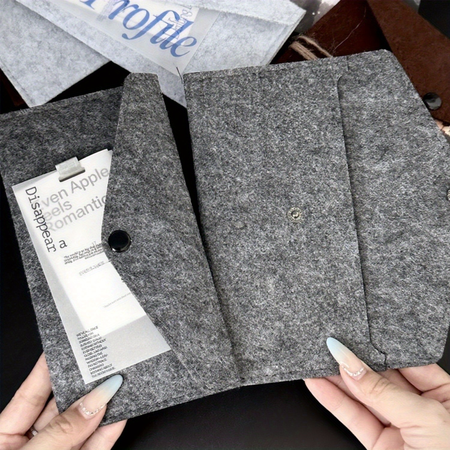 5pcs Of Easy Solid Color Felt Envelopes For Creative Materials, Used As Plush Storage Bags Or Packaging For Greeting Cards And Stationery, Reusable