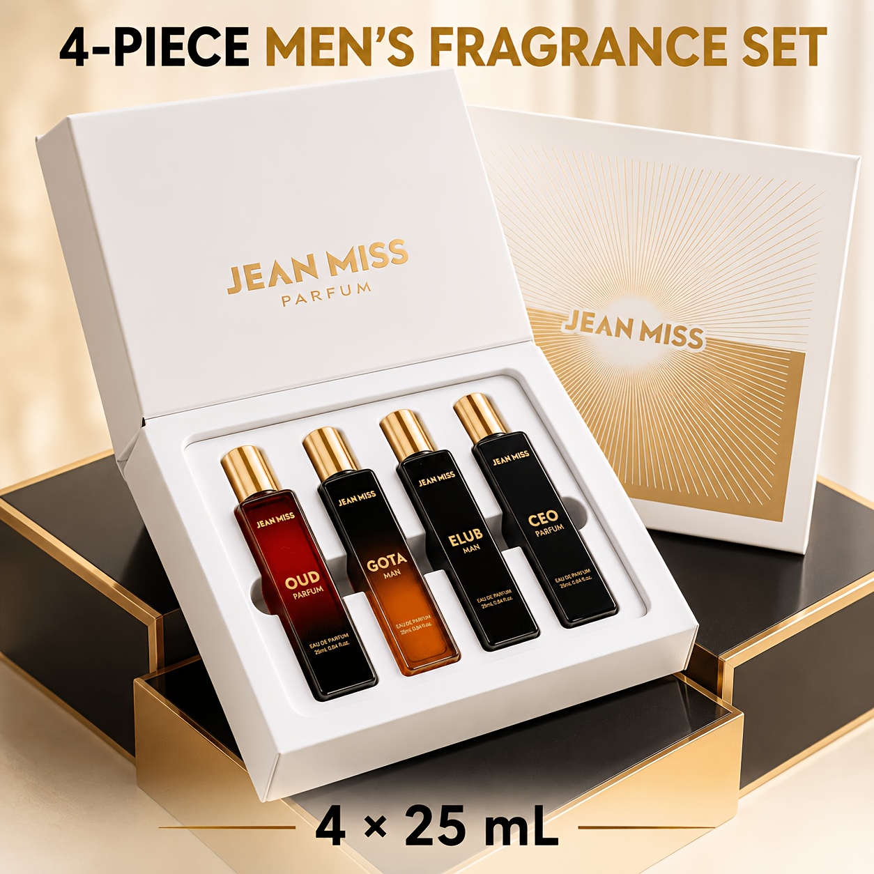 Image of 4pcs ' Fragrance Set, Including Perfume And Hair 4pcs Portable Travel Gift Box, Perfect For Daily Wear, Dates, Office, And Holiday Gifts, Long-lasting Scent, And Personal Charm