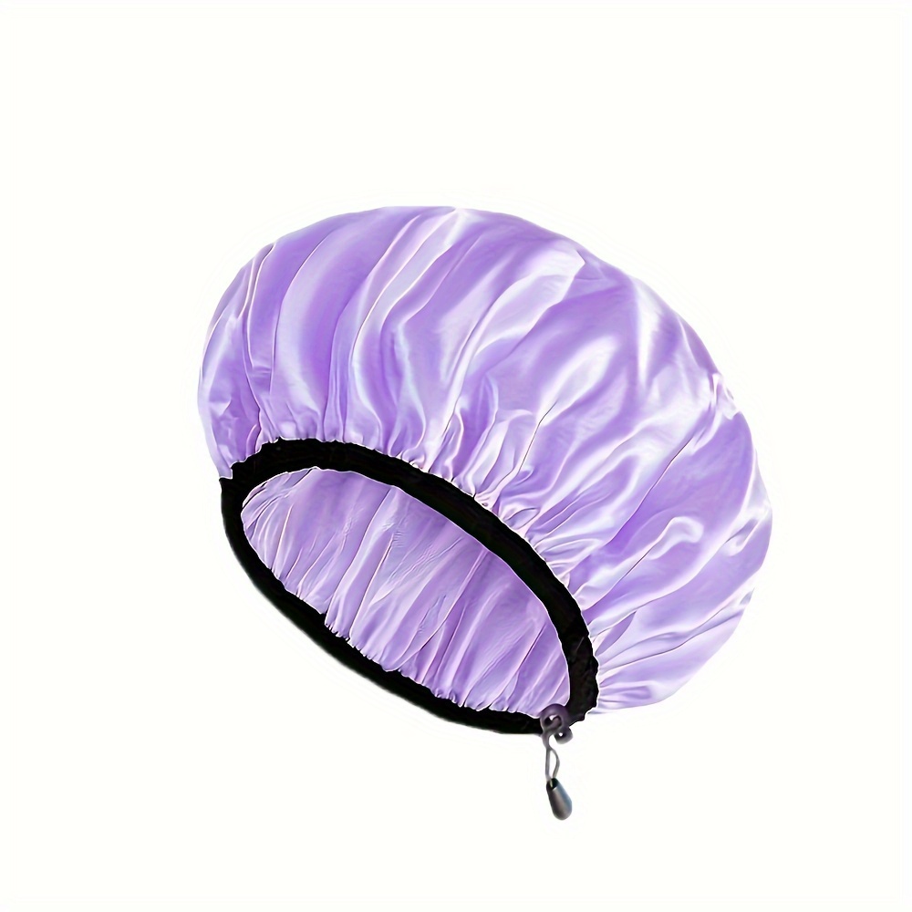 New Women's Double-Layer High Quality Extra-Large Shower Cap, Stretchable and Adjustable for Long Hair, Pull-Over Deep Conditioning Cap, Solid Color Fashionable High Quality Swim Cap, Suitable for All Seasons, Single Piece
