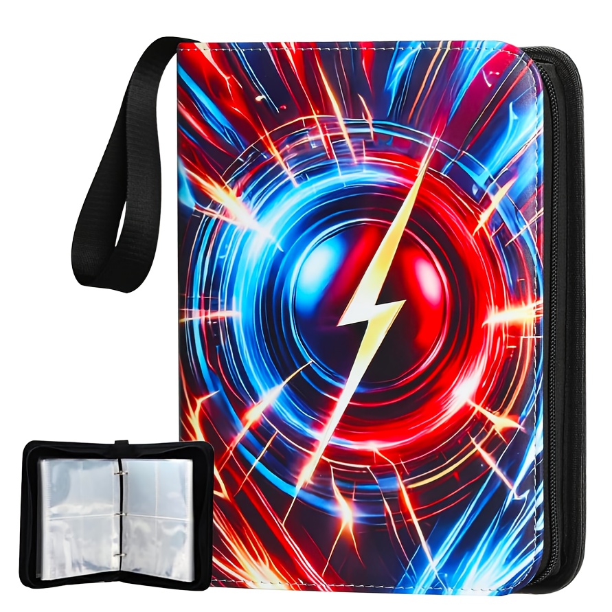 A Trading Card Binder With 4 Pockets, Suitable For Holding 400 Cards, With 50 Removable Sleeves, Portable Card Collection Board, Game Card Box With Zipper, Perfect For Gifting