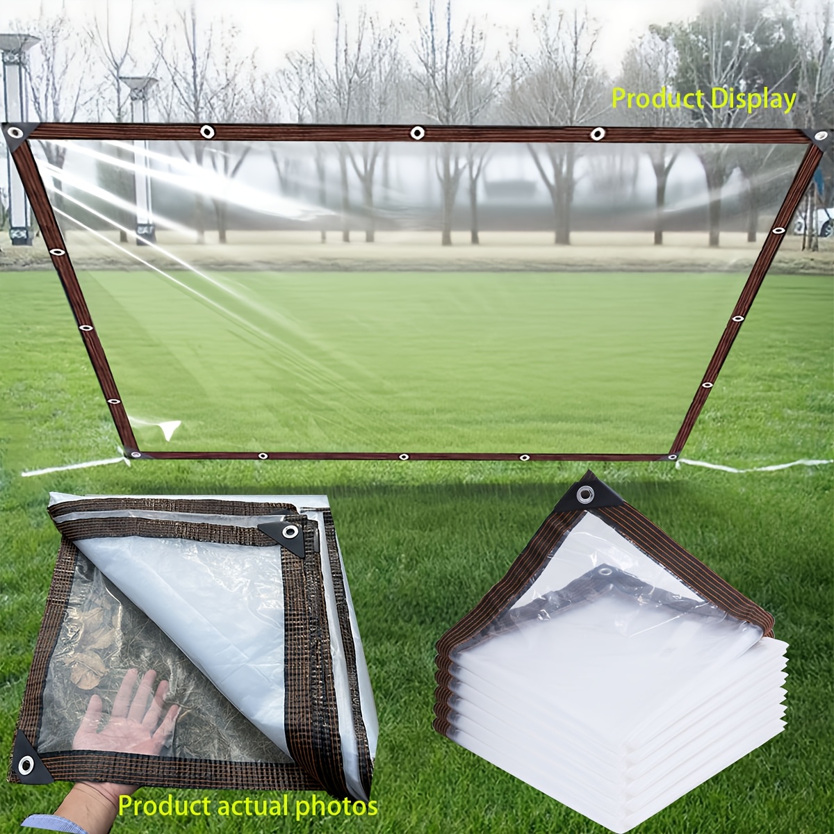 TEMU Bâche Transparente Imperméable, Multifonctionnelle Protection et Isolation Pluie, Vent, Neige, Idéale pour Cours, Balcons, Animaux et Plantes,