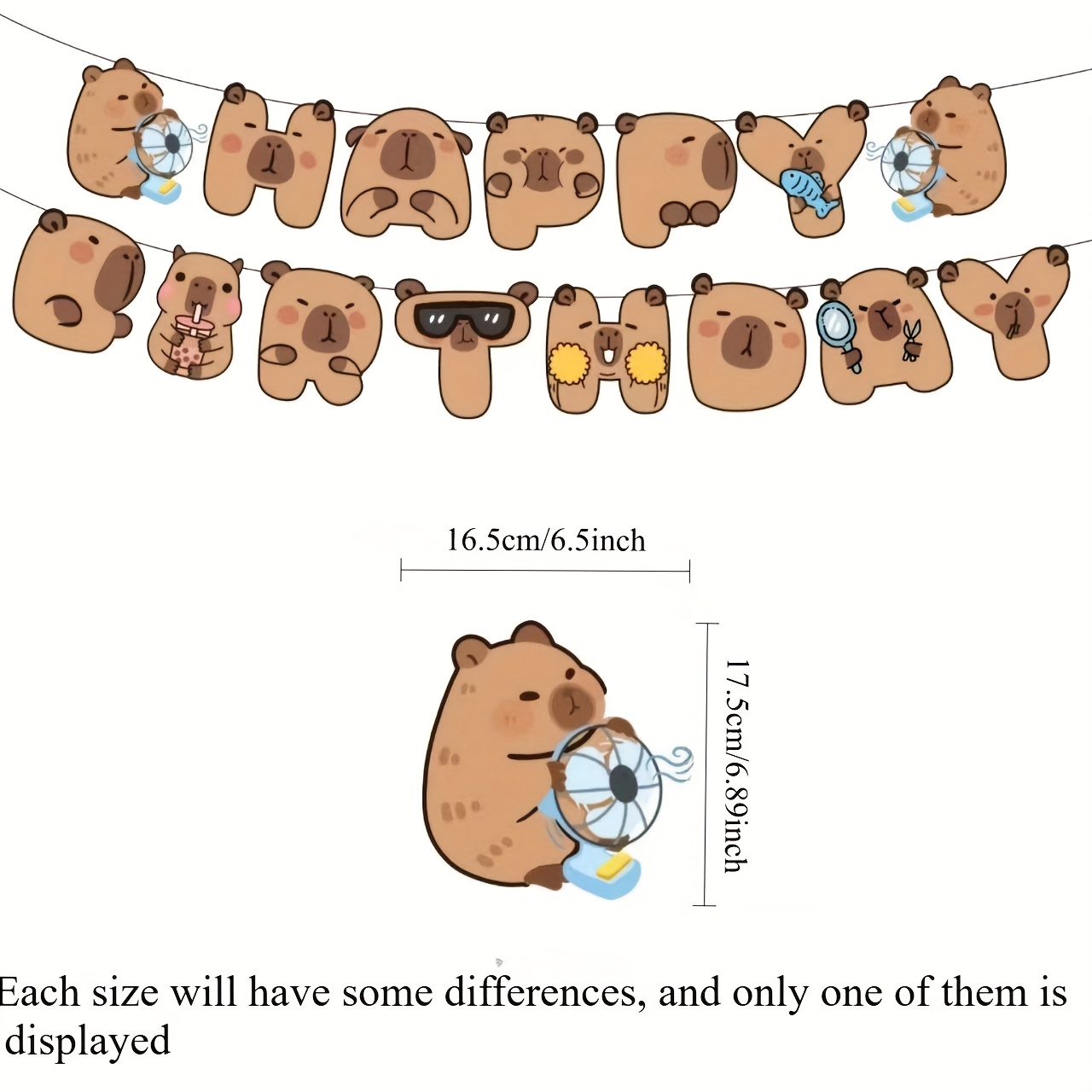 Capybara Themed Birthday Party Decorations 1 Set Happy Birthday Letter Banner