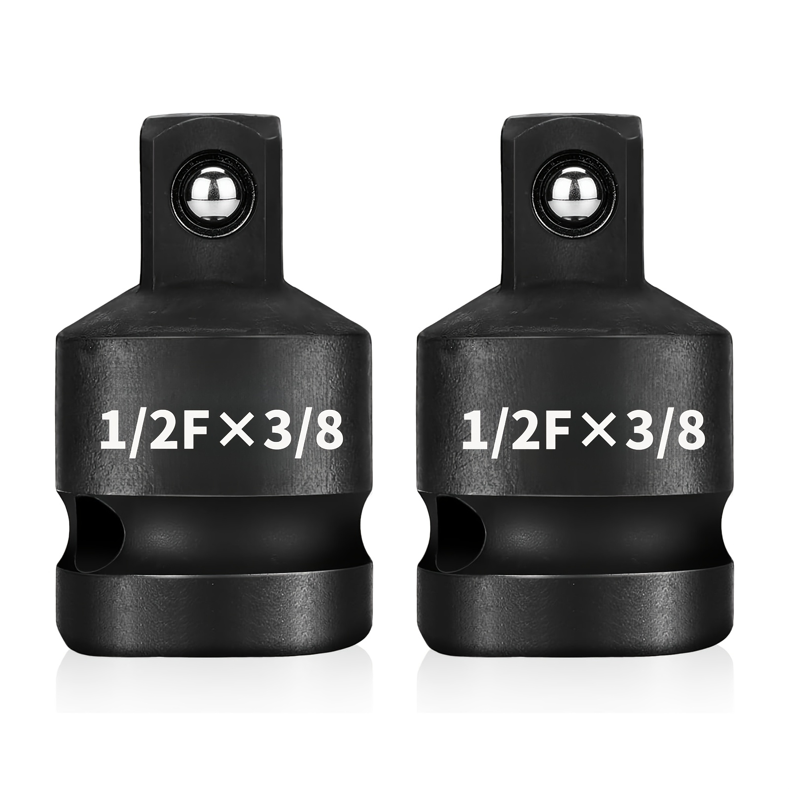 TEMU 2pcs 1/2" Female To 3/8" Male Impact Socket Adapter Reducer Set, Driver Conversion Adapters, For Sockets And Impact Wrench
