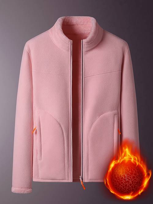 womens winter windproof jacket with coral lining and stand up collar full zip outdoor sports jacket womens winter jacket womens warm jacket