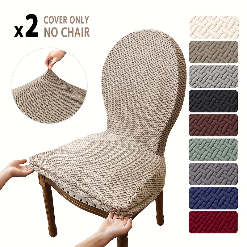 2 4pcs round back dining chair slipcovers stretch jacquard - Temu