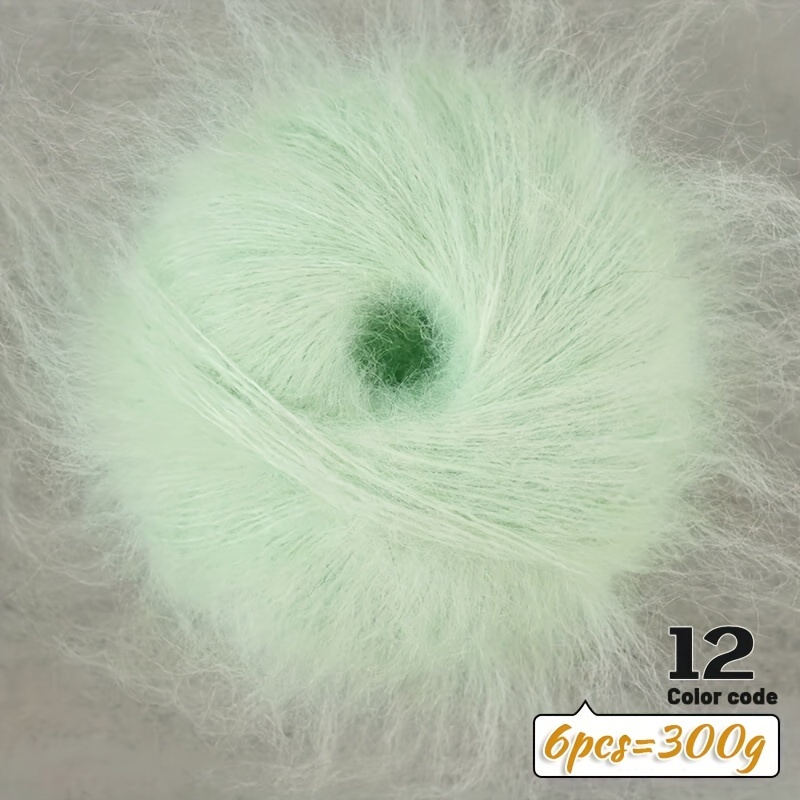 Image of 300g Colorful Long-haired Alpaca Yarn Handmade Material Knitting Needle Autumn And Women's Sweater Cardigan Coat Shawl Yarn Ball 6pcs/bag