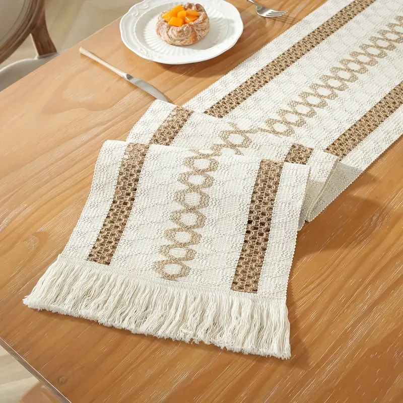 1pc linen blend vintage woven lace table runner tablecloth - Temu Bahrain 1pc linen blend vintage woven lace table runner tablecloth - Temu Bahrain