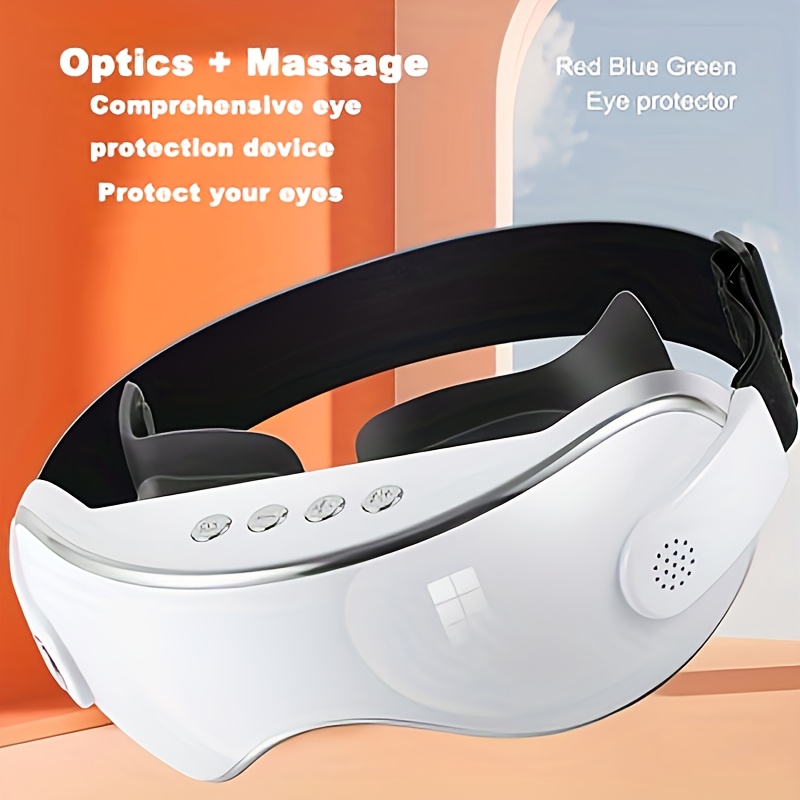 Optical Massage Device for Relieving Eye Strain, Multifunctional Heated Eye Massager, Vision Training Tool for Myopia, Bates Green Light Eye Therapy Gadget.