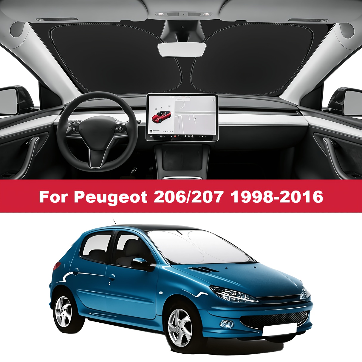 TEMU Windshield Sun Shade,for /207 1998-2016,front Window Sunshade Visor Protector Foldable Blocks Keep Car Cooler Accessories.