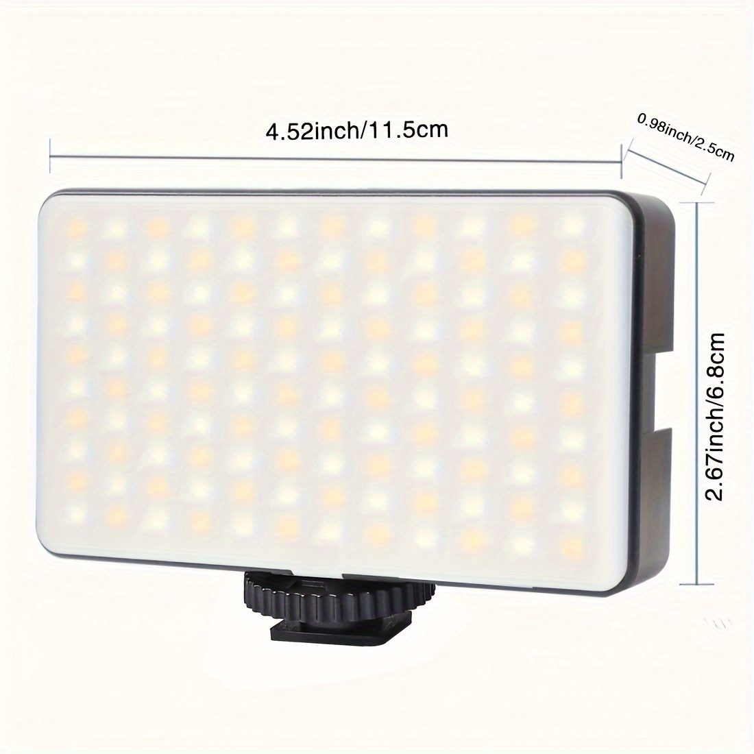 rgb   light led camera     portable photography lighting 3 cold shoe 140led beads 3000 7000k dimmable panel lamp support   used for makeup meetings live broadcasts handicrafts birthdays   a gift good   details 4