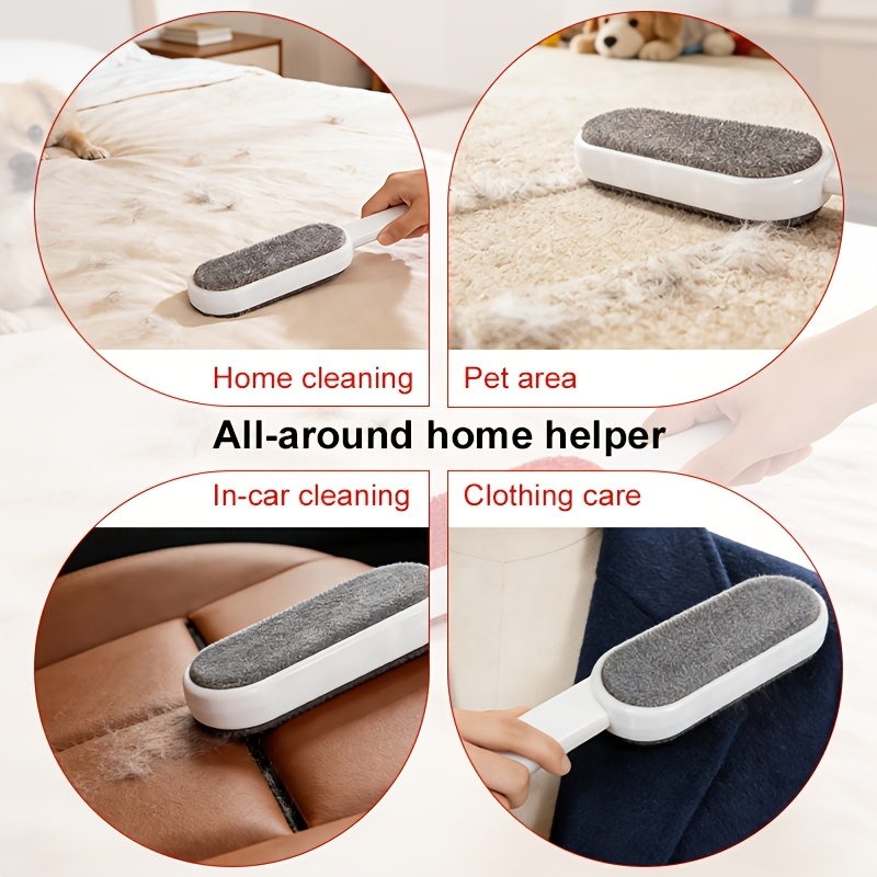 1-en-1 Eliminador Electrostático de Pelo y Polvo de Doble Cara - Tecnología Electrostática Manual Potente para Pelo de Mascotas, Pelusa, Alfombras, Muebles, Ropa y Ropa de Cama - Mango Ergonómico - Cepillo de Tela Portátil - Opción de Regalo para el Día de San Valentín