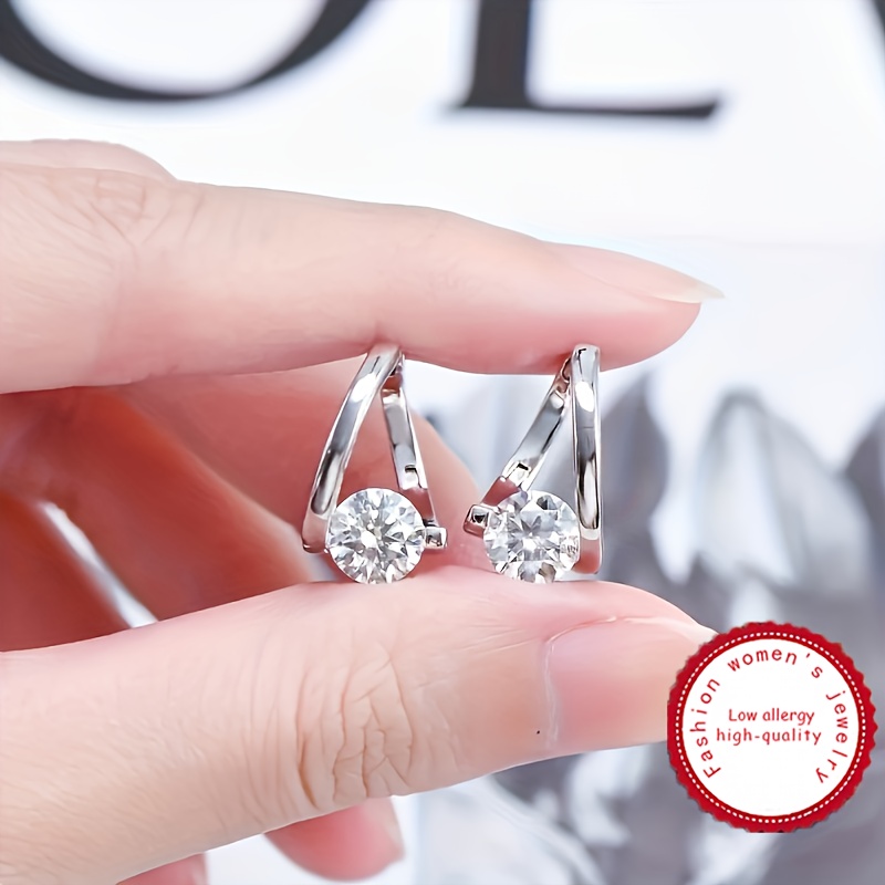 

17mm Bohemian Style S925 Sterling Silvery Moissanite Round Ring Earrings With Gift Box, Christmas Gift,