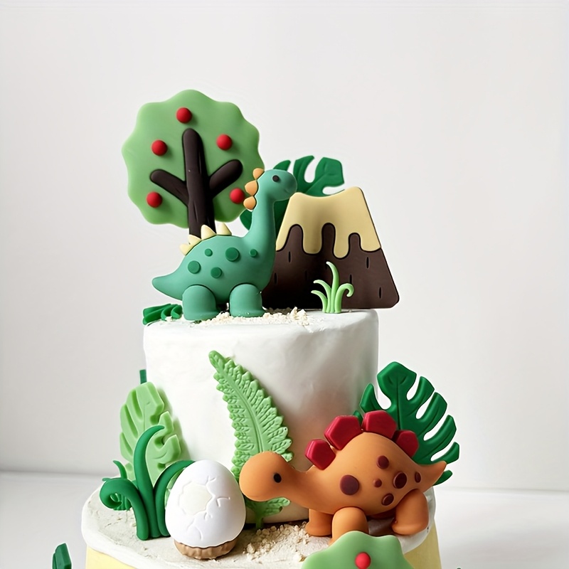 35 Pcs Décoration Gâteau Dinosaure Topper, Luxe Décorations pour Gâteaux Dinosaures, Dinosaure Gâteau Topper Jungle Gâteau Décoration Dinosaur pour Gâteaux pour Anniversaire Babyshower Party Supplies
