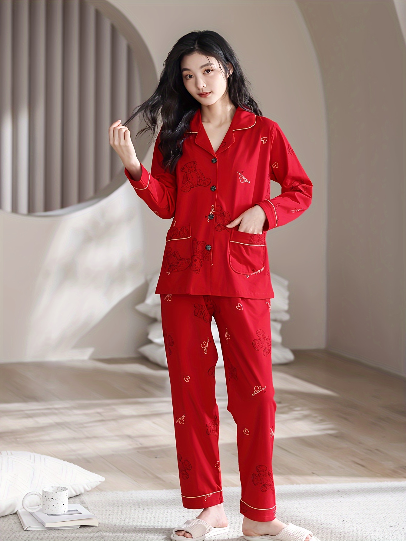 ensemble pyjama en coton imprimé danimaux style Temu Switzerland