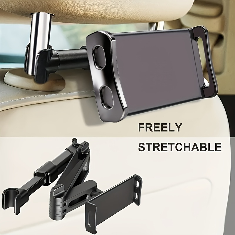 TEMU Car Headrest Tablet Mount, Backseat Seat Universal Tablet Cell Phone Holder 360 Degree Swivel Rotating Angle Adjustable Stretchable For Ipad