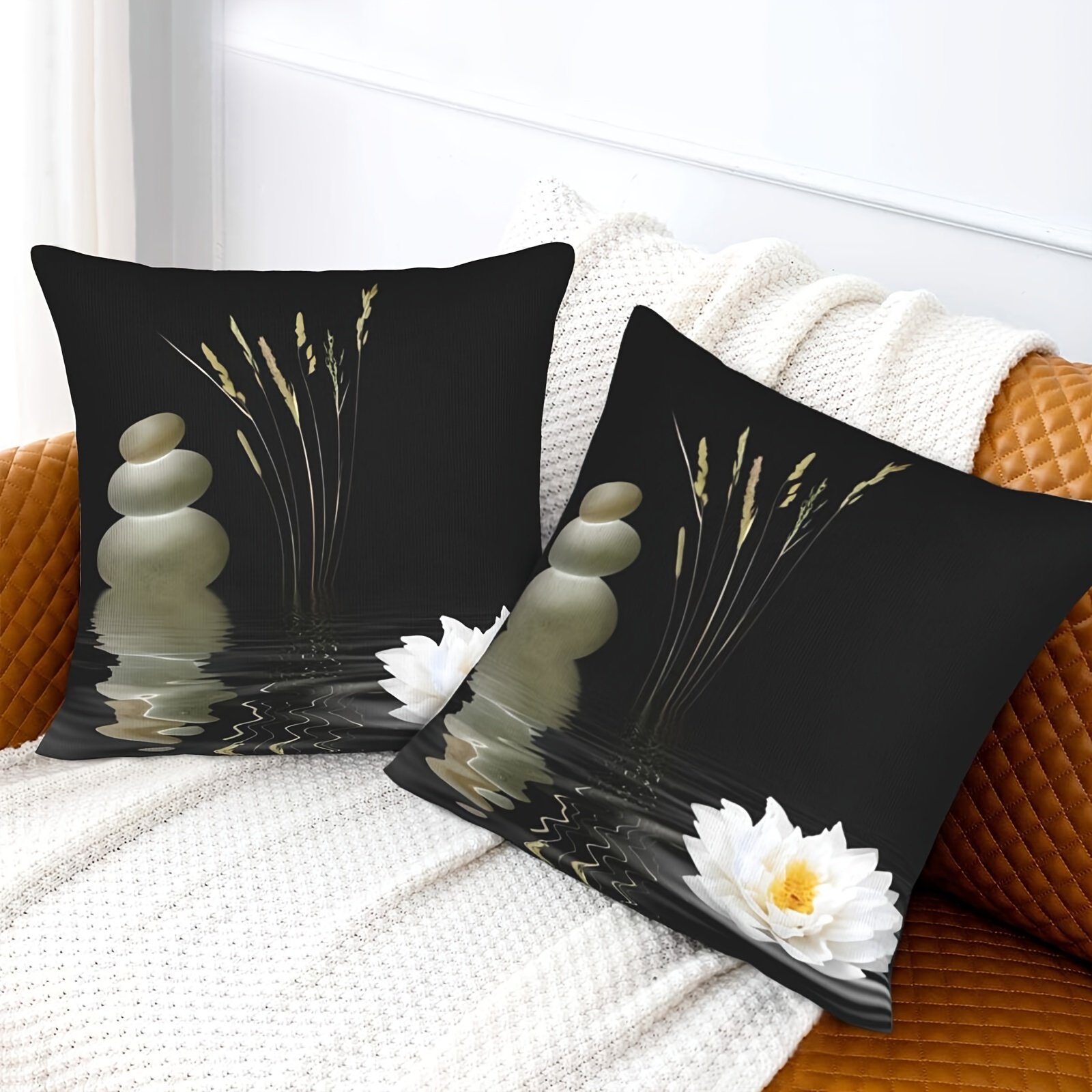 Lot De 4 Housses De Coussin Banksy 45x45cm - Style Graffiti Urbain - 100% Coton Et Lin - Fermeture Cachée