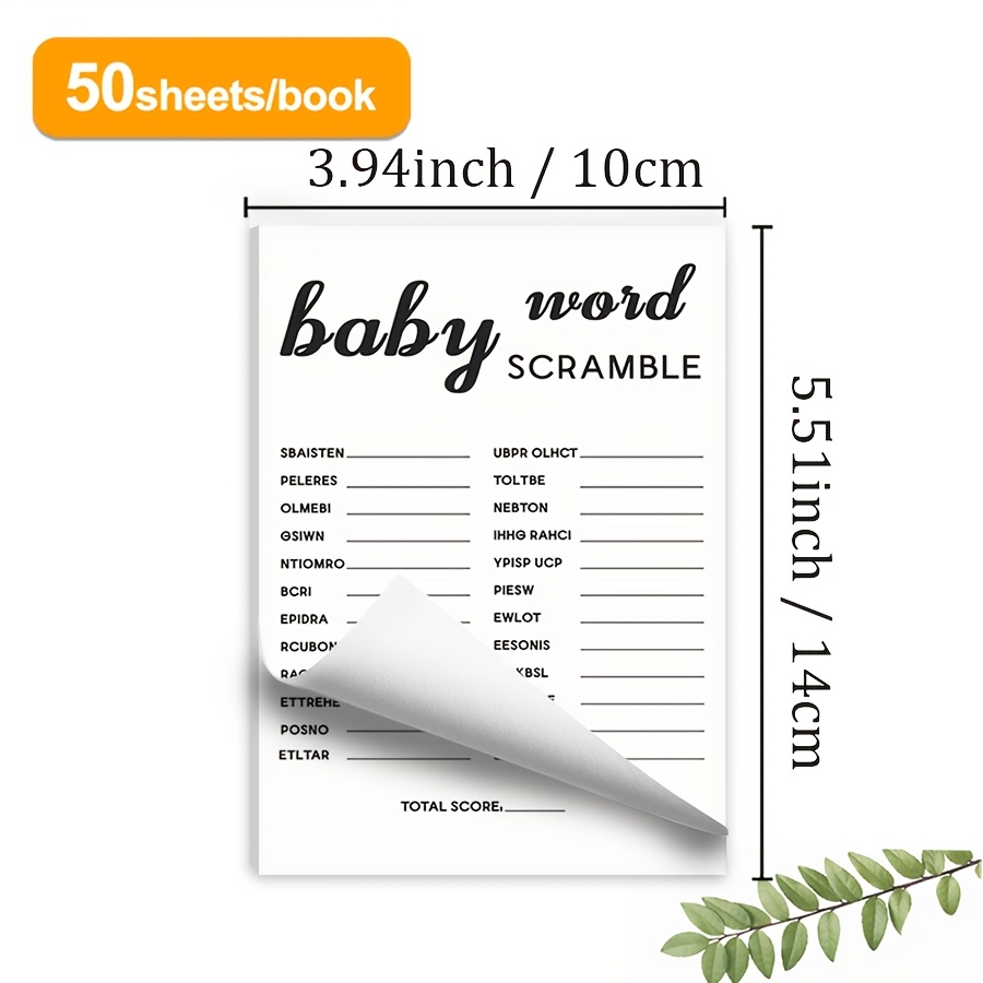 TEMU 1 Pack Of 50 Word Puzzle Game Cards. The Game Cards Feature A Simple Black And White Font Design, Offering A Neutral And Versatile Style That