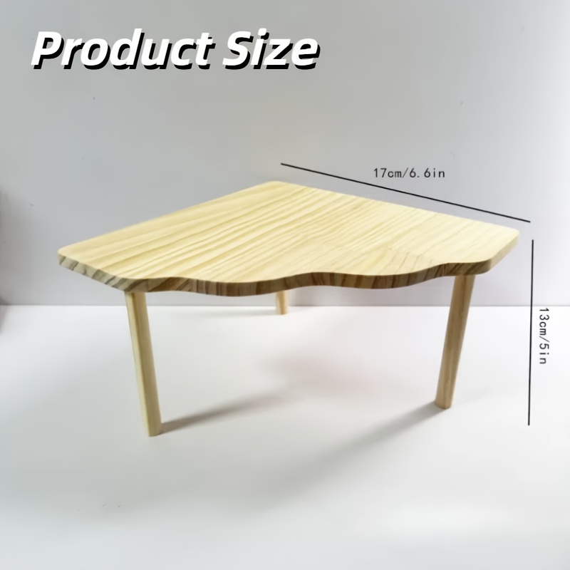 1pc Wooden Hamster Play Table - Durable Pet Playhouse, Cage Decorative Accessory, Smooth End For Hamsters, Mice, Gerbils And Other Small Animals