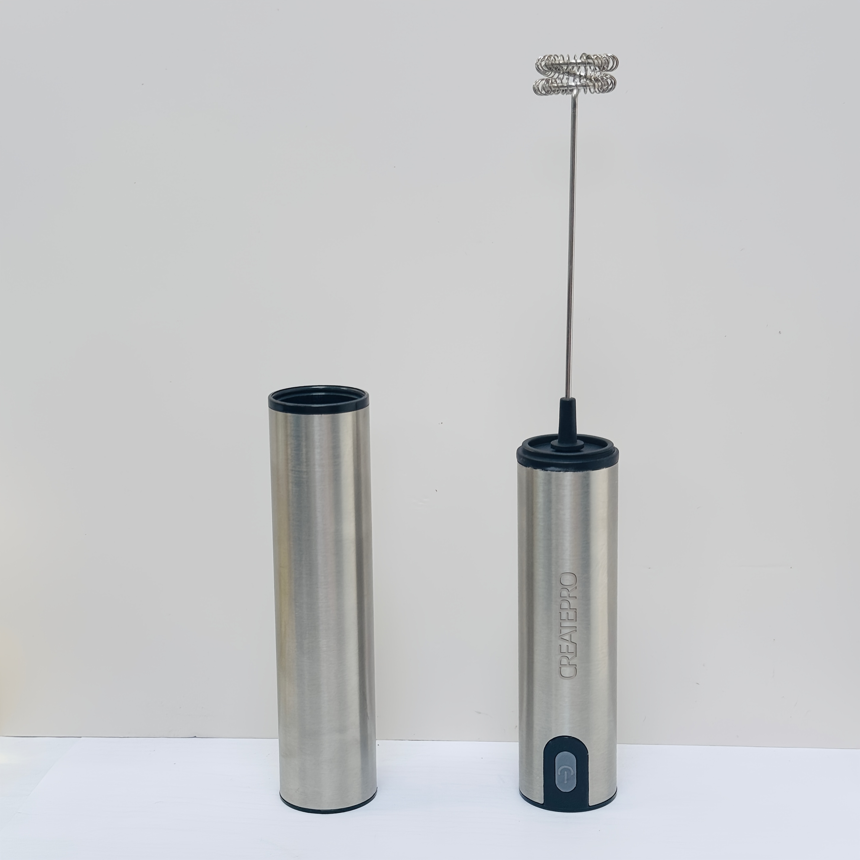 TEMU Handheld Electric Milk Frother, Stainless Steel, Usb Rechargeable, With Storage Lid, Suitable For Coffee, Latte, Cappuccino, And Hot Chocolate