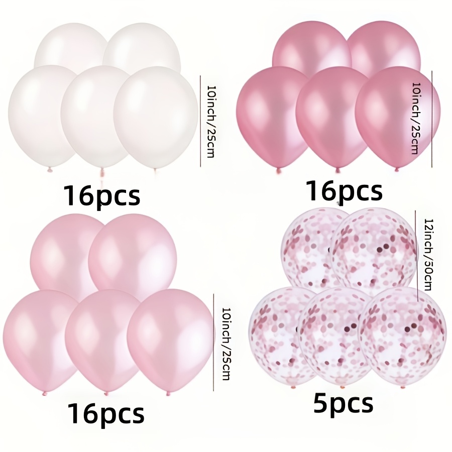 TEMU 53 globos de látex con rosa y . Ideales para , , aniversarios, de género, reuniones y otras manualidades de decoración para interiores y